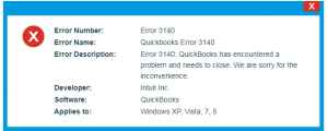 quickbooks error 3140