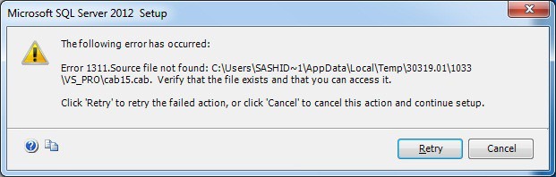 quickbooks error message 1311