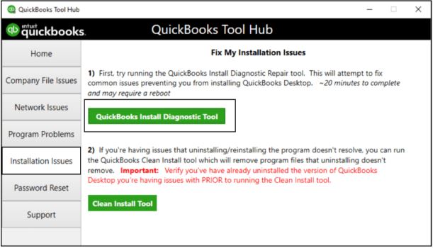 quickbooks tool hub Interface
