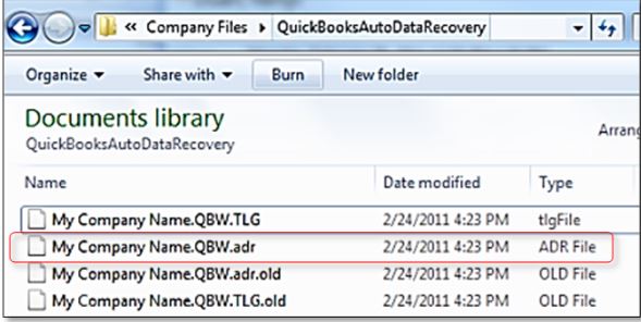 quickbooks Auto data recovery : document library