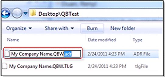 quickbooks Auto data recovery " company file
