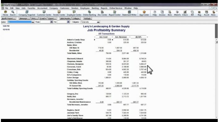 Job Costing in quickbooks online