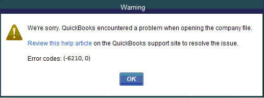 quickbooks Error 6210