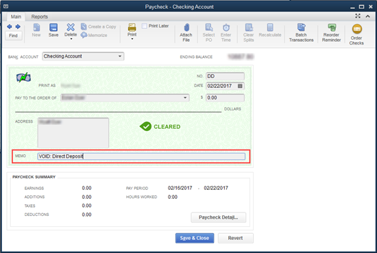 Cancel Direct Deposit in QuickBooks Payroll