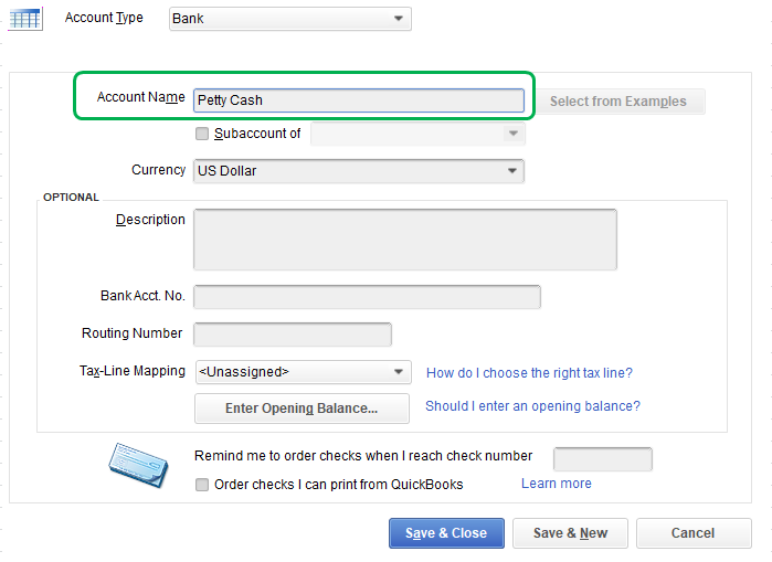 Petty cash account Petty cash account