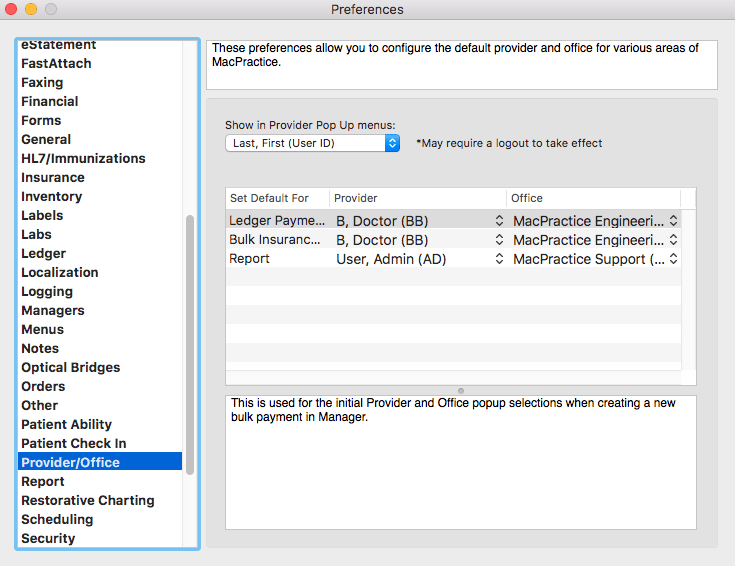 initial preference configuration