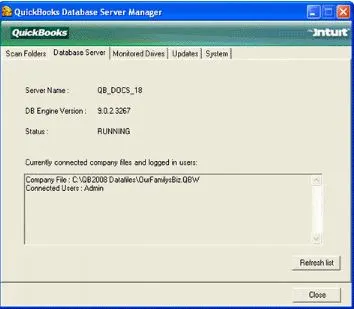 quickbooks database server manager details